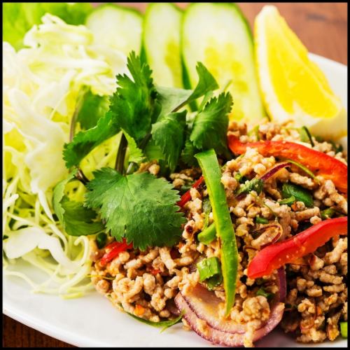 Larb Gai or Moo (chicken or minced pork salad)