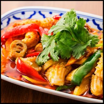 Talay Nam Prik Pao (Stir-fried Seafood with Chili Pepper)