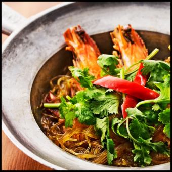 Kung Oop Eun Sen (Stir-fried Shrimp with Vermicelli)