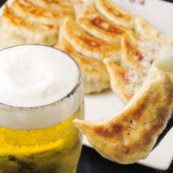 [Perfect value for money◎Very popular!] All-you-can-eat gyoza + all-you-can-drink (including draft beer!) ★3,300 yen for 2 hours (tax included)