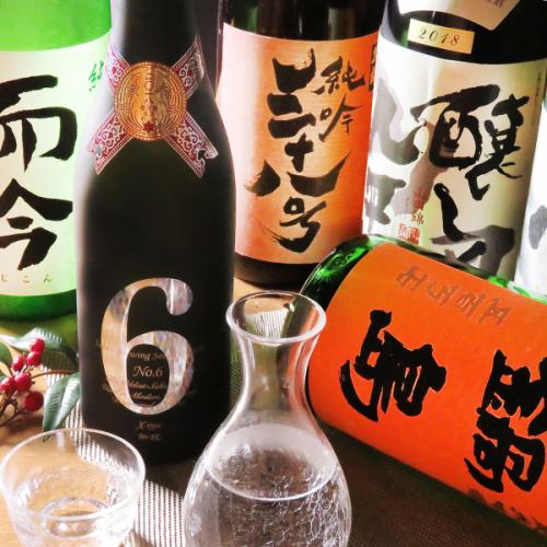 A wide variety of sake and shochu