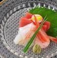 [Sashimi] Bluefin tuna, flounder, sweet shrimp