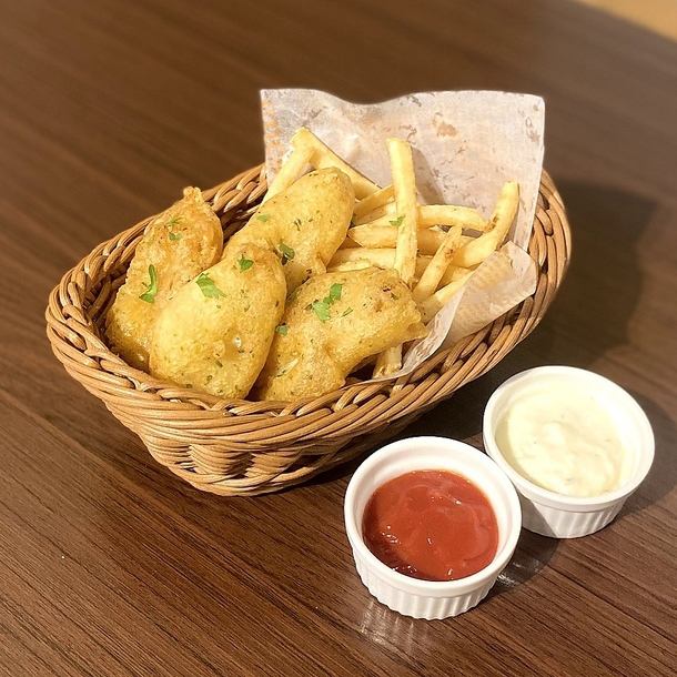 Homemade tartar fish and chips S size (4 pieces)