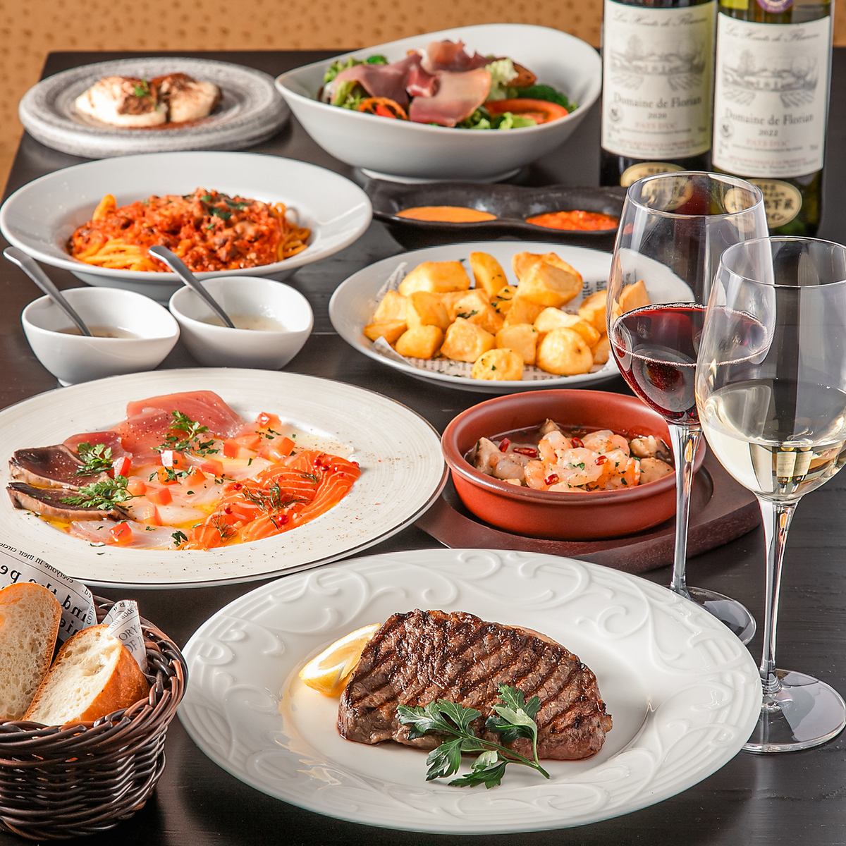 15～20名様で貸切もOK！種類豊富なワインにお料理を合わせてお楽しみください。