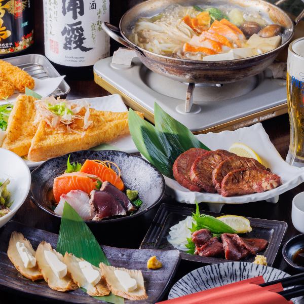享受東北、宮城、仙台的特色美食！無限暢飲套餐3,000日元起！最受歡迎的套餐是45,000日元的椿套餐。
