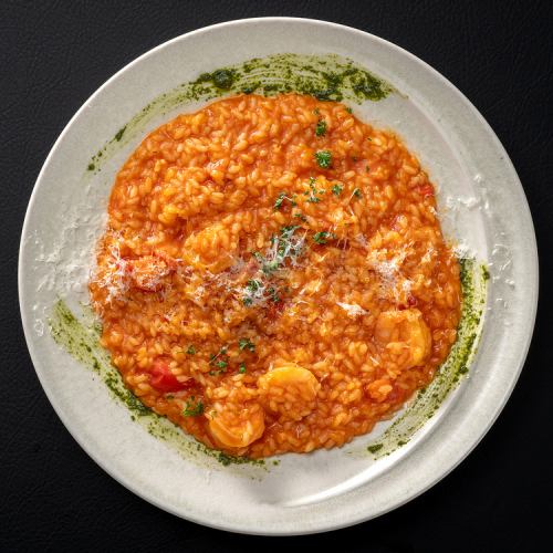 エビとチェリートマトのリゾット