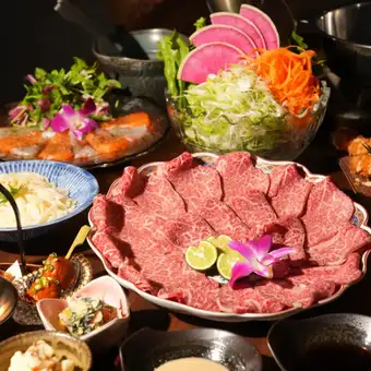 【期間限定　黒毛和牛ロースしゃぶしゃぶコース　￥6,000→￥5,000  全7品】
