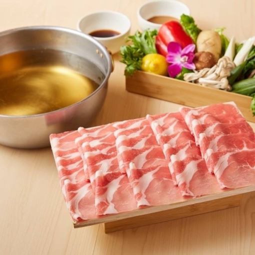 [Night shabu & night suki] 60 minutes, 2,000 yen for adults, all-you-can-eat 3 types of meat (pork belly, pork loin, Daisen chicken)!