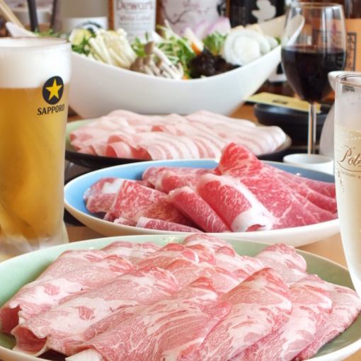 [Domestic banquet course] Shabu-shabu all-you-can-eat + all-you-can-drink 150-minute course 5,800 yen