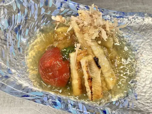 冷やし焼き茄子 お出汁ジュレ