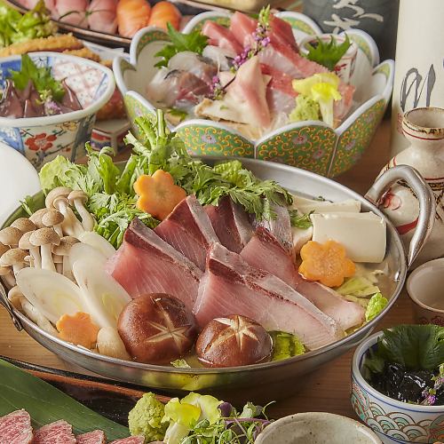 鮮度の高いお刺身ととこだわりの鍋料理の数々!