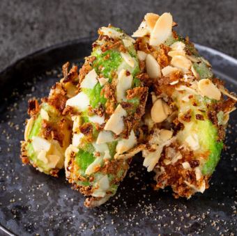Deep-fried avocado nuts with wasabi mayonnaise