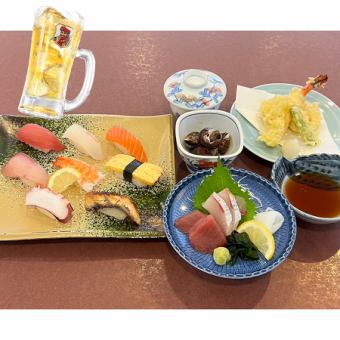 【お集まりにぜひ!】　寿司御前　■料理5品■飲み放題付き