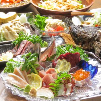 【歓送迎会におすすめ】鮮魚6点盛&生ハムシーザーサラダ&揚げ物等　(お値段応相談)