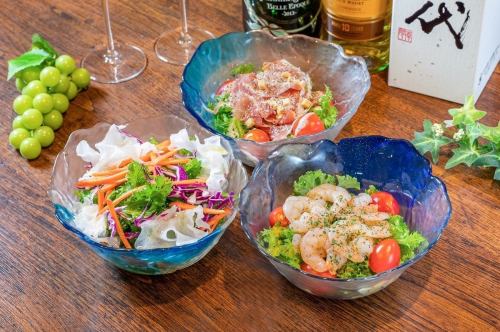 Cobb salad with plump shrimp