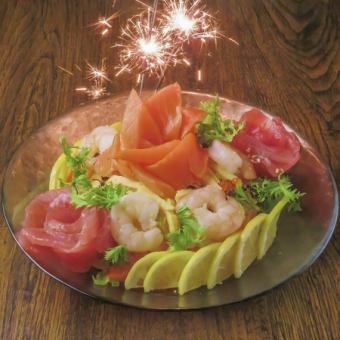 [Includes sushi cake!] Birthday/Anniversary course 7 dishes 7,000 yen (tax included)