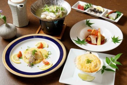 [Spring Taste_Seafood “Kami-Kami-Kaiseki”] 8 dishes including red sea bream aranabe, Spanish mackerel Saikyo-yaki, and nigiri sushi