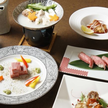 [Spring Taste_Meat Dishes "Jimi~jimi~Kaiseki"] 8 dishes full of meat dishes such as horse sashimi, wagyu steak, fishball hotpot, etc.