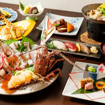 慶事・お顔合わせ【縁~えん~/お料理のみ】伊勢海老と祝い鯛の姿造りなど全10品