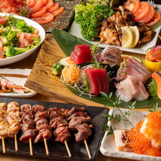 【生ビール付き6,000円名古屋名物コース】地鶏づくし！8品＋2H飲み放題付★歓迎会・送別会