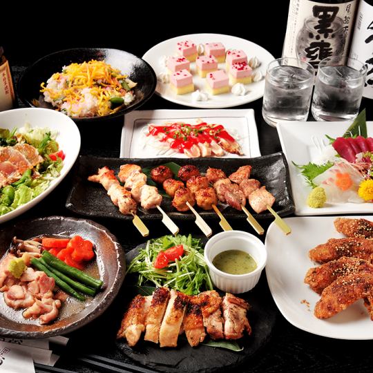 11/1~【生ビール付き6,000円名古屋名物コース】地鶏づくし!8品+2H飲み放題付★