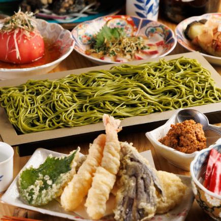 《2.5H飲放付き》宇治抹茶そば・季節の天麩羅・レバーのパテ！『竹コース』全9品 6000円⇒5000円