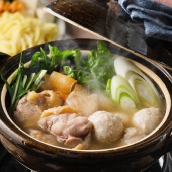 《3H飲放題》濃厚極み鶏鍋・天麩羅・お造り・鶏わさ塩昆布〆！『松コース』全9品 7000円⇒6000円