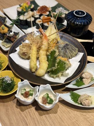 串天と旬の彩コース|串天・前菜・お造りなど 全7品5000円(税込)