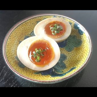 반숙 계란 메밀국수 절임