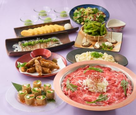 2 people or more ≪2 hours all-you-can-drink included≫ [5,000 yen (tax included)] Hana ★ Carefully Selected Kobe Beef Hot Pot Course