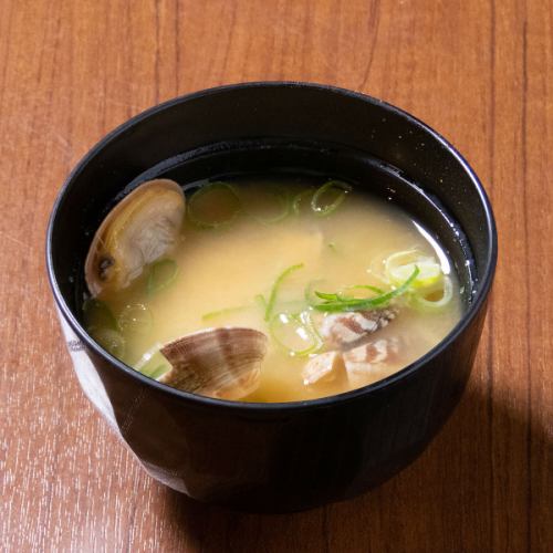 Clam miso soup / ginger egg soup