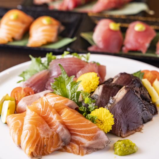 《人気の海鮮・寿司メニュー》週末も3時間対応◎コスパに定評のあるプレミアム食べ飲み放題★4000円