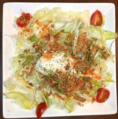 Warm ball Caesar salad