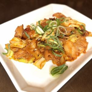 Sweet and spicy pork and cabbage stir-fry