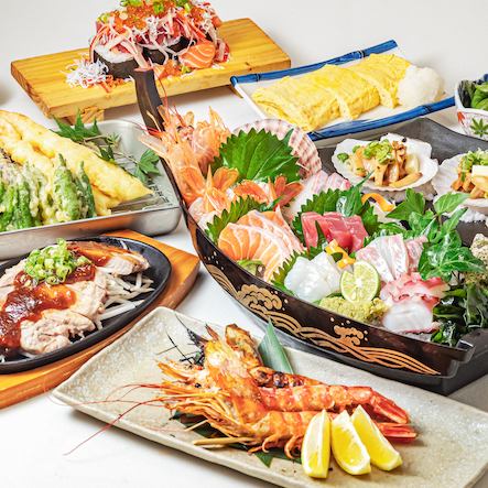 Full of volume♪ Perfect for a year-end party, the ``Exciting! Funamori Course'' includes 8 dishes for 6,000 yen (120 minutes of all-you-can-drink included)