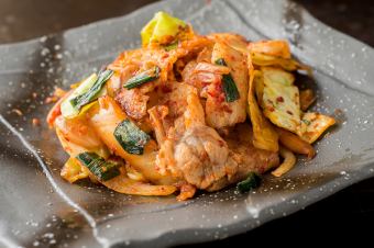 Stir-fried iron plate pork with kimchi