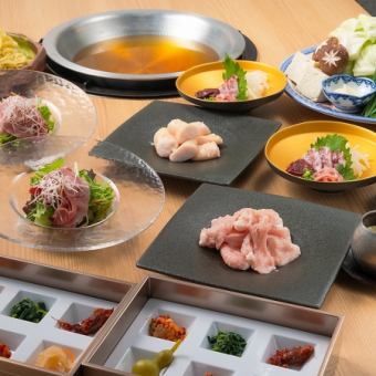 【完全個室・料理のみ】香ばし醤油出汁の和牛もつ鍋×馬刺し・全７品