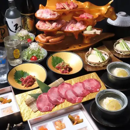 【月～金 限定/４名様以上】真焔宴会コース/金牛・牛たん等全10品/生ビール付き120分飲み放題込