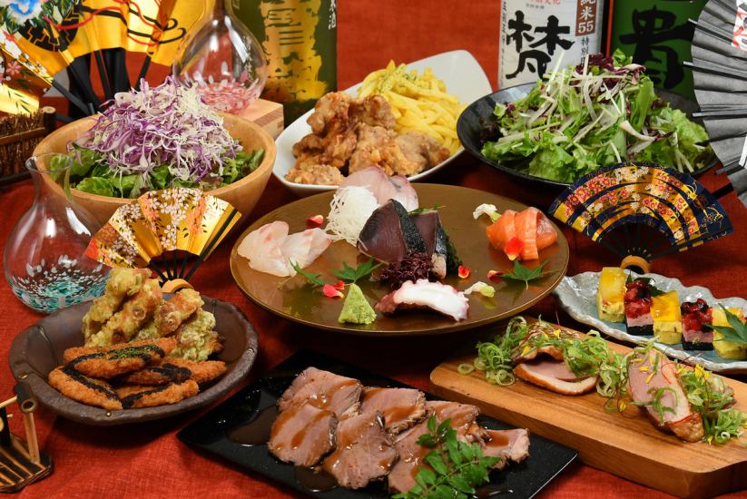 2 hours all-you-can-eat and drink of fresh seafood and 100 kinds of freshly farmed meat from ¥2,480