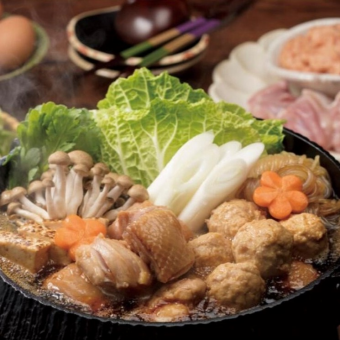 『鶏すき焼き鍋コース』6000円