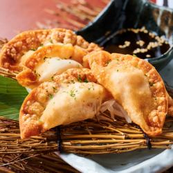 Hand-wrapped horse meat gyoza