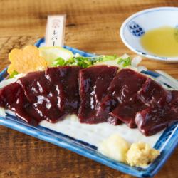 Legendary horse liver sashimi