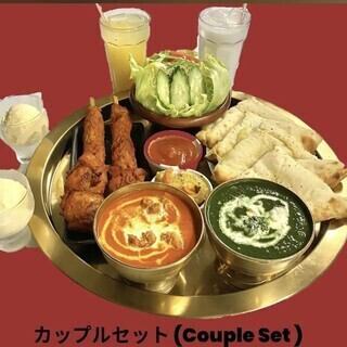 【カップルセット◆3500円】シークカバブやチキンティッカのほか、お好きなカレー2種が選べる♪