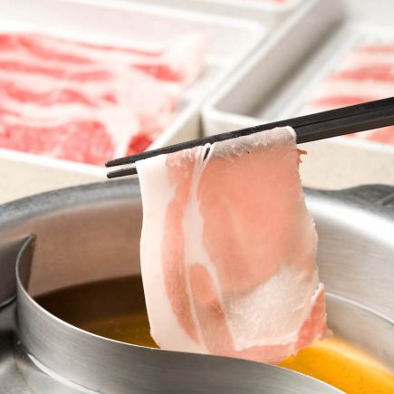 [Dinner] All-you-can-eat carefully selected Sangen pork shabu-shabu course! 3,278 yen per person (tax included)