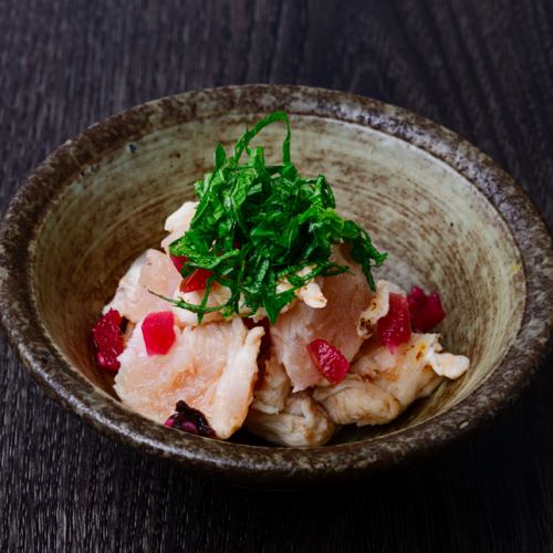 Chicken fillet with plum and shiso