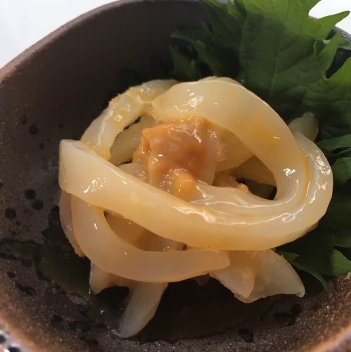 squid and sea urchin