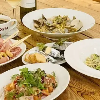 (ランチ限定)4種類おつまみ前菜と〆の選べるパスタとカフェ付きの『ランチコース2800円』