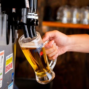 限時營業至週一至週五下午 6 點 ◆ 所有飲料 99 日圓 ⇒ 生啤酒、酸啤酒、高球啤酒等 100 多種。