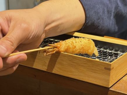 ＜SAKURA＞定番串揚げ10本と小鉢ひとしな、〆のお茶漬けまで味わえる 全7品