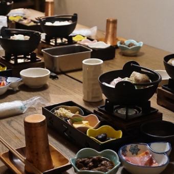 【2階貸切プラン】メインの選べる鍋と季節の串揚げが楽しめるお食事メインのコース 3時間